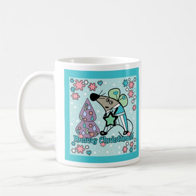 Caneca De Café Adesivos de Natal, ano novo (Esquerda)