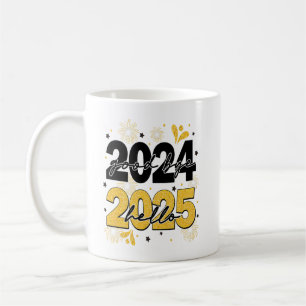Caneca De Café Adeus 2024 Olá Felizes anos novos do Fireworks 202