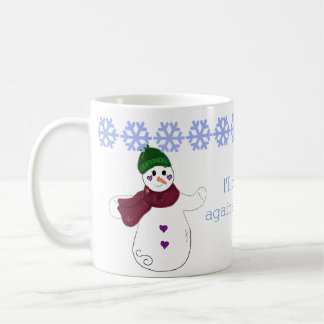 Caneca De Café Adeus Acenando Boneco de Neve