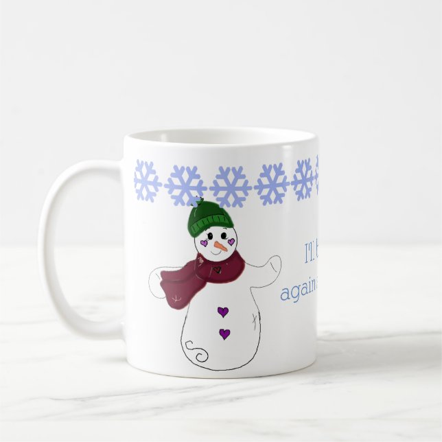 Caneca De Café Adeus Acenando Boneco de Neve (Esquerda)