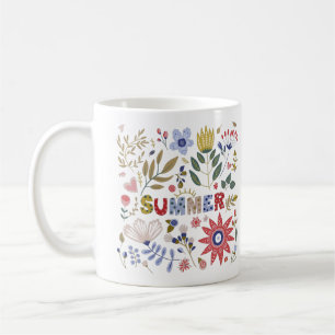 Caneca De Café Adeus Escola, Olá Verão E Flores