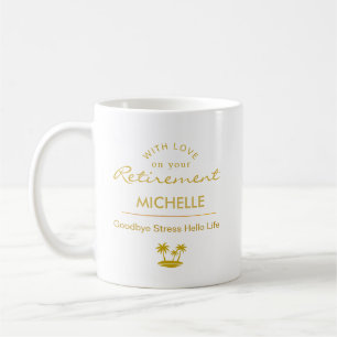 Caneca De Café Adeus Estresse Olá Vida na Aposentadoria Personali