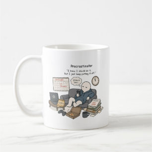 Caneca De Café Adiador Eu Sei Que Deveria Meme Divertido