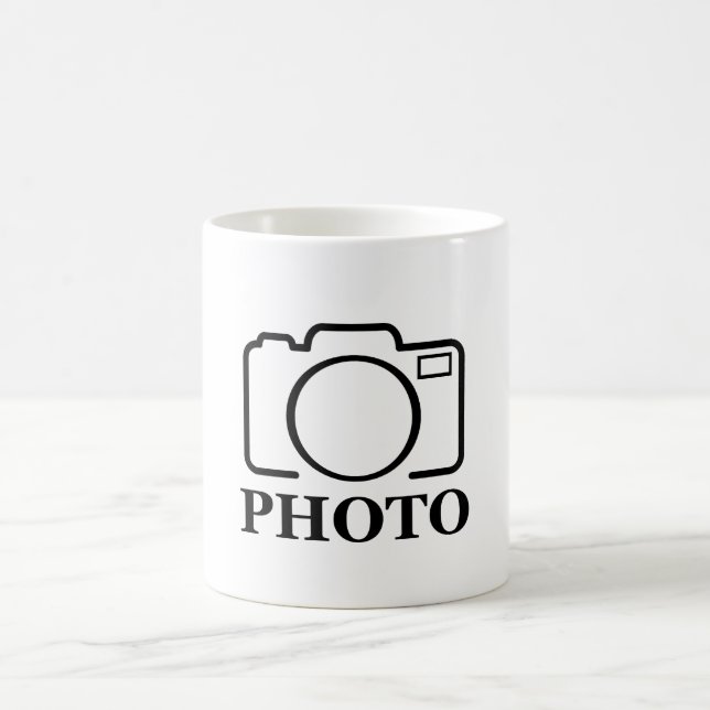 Caneca De Café Adicionar Elegante Moderno de Casamento de Fotos P (Centro)