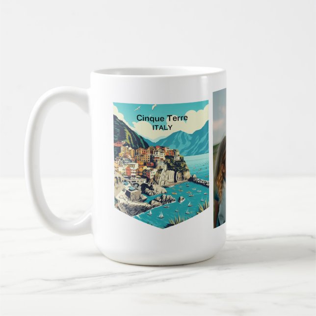 Caneca De Café Adicionar Foto Cinque Terre Itália, Viagem (Esquerda)
