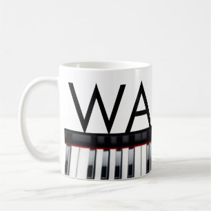 Caneca De Café Adicionar letra inicial monograma nome texto piano