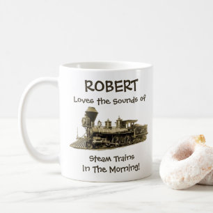 Caneca De Café Adicionar Nome Alterar Texto Ama Sons de Comboios