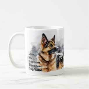 Caneca De Café Adicionar Nome Alterar Texto, German shepherd na N