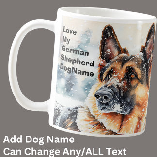 Caneca De Café Adicionar Nome Alterar Texto, German shepherd na N