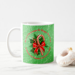 Caneca De Café Adicionar Nome Alterar Texto Vermelho Verde