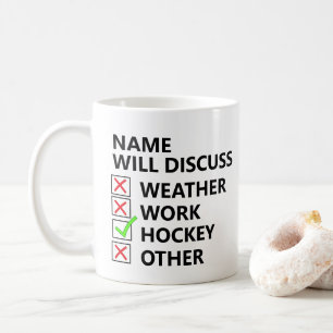 Caneca De Café Adicionar Nome Discutirá - Hockey - ou qualquer E