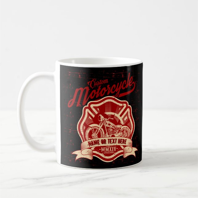 Caneca De Café Adicionar Nome ou Texto Grunação de Motociclos Per (Esquerda)