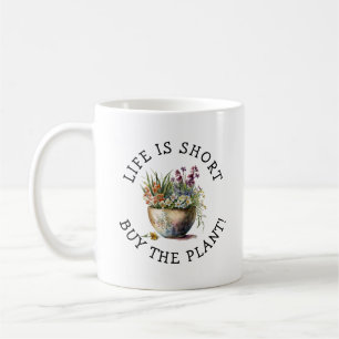 Caneca De Café Adicionar Nome, Texto - A Vida é Curta, Compre a P