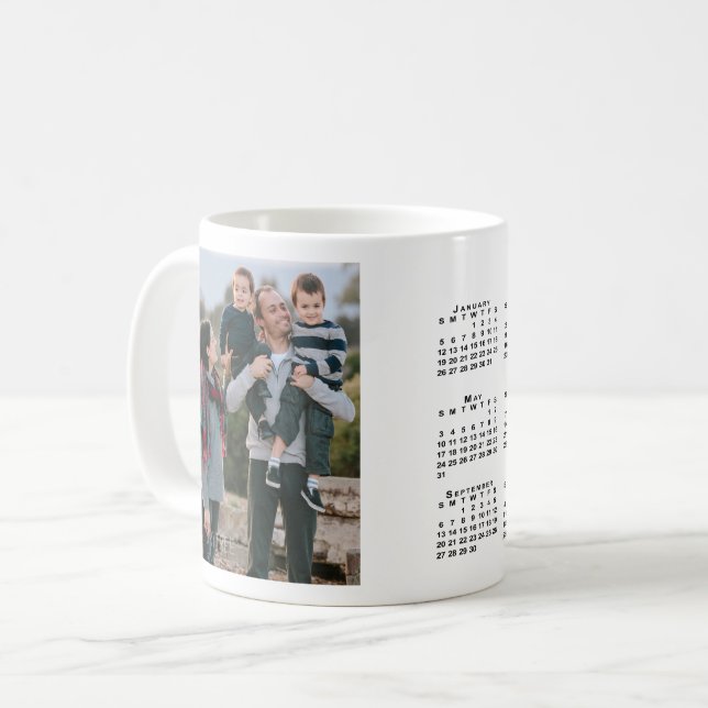 Caneca De Café Adicionar o Calendário Personalizado 2020 da Foto (Frente Esquerda)