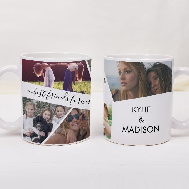 Caneca De Café Adicionar Próprio Texto Script Colagem de Fotos Me (Criador carregado)