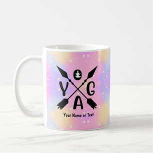 Caneca De Café Adicionar Setas Yoga Boho de Nome ou Texto em Past