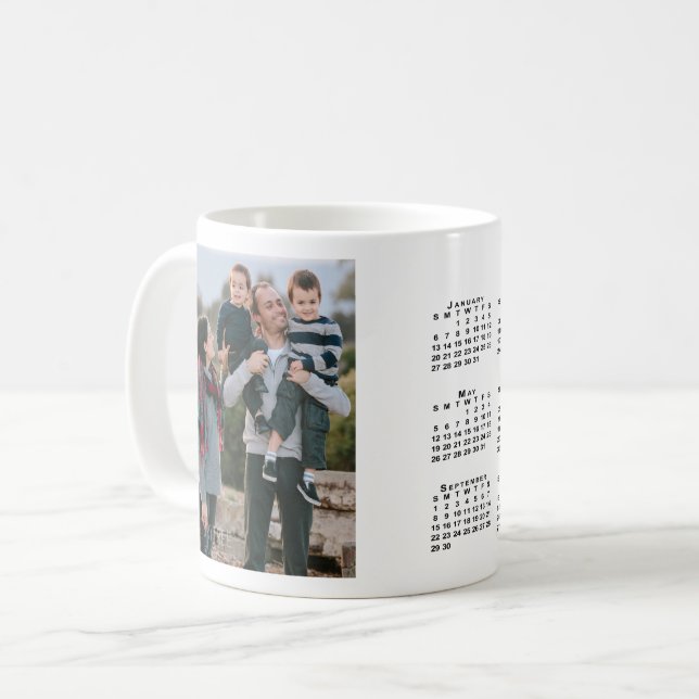 Caneca De Café Adicionar seu Calendário Personalizado 2019 (Frente Esquerda)