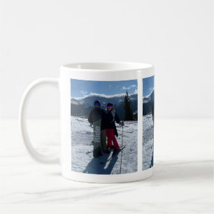 Caneca De Café Adicionar Três Fotos Personalizadas 