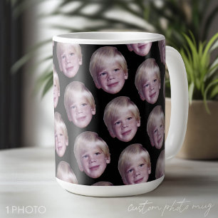 Caneca De Café Adicione 1 Cabeça Flutuante Foto Meio Padrão de Qu