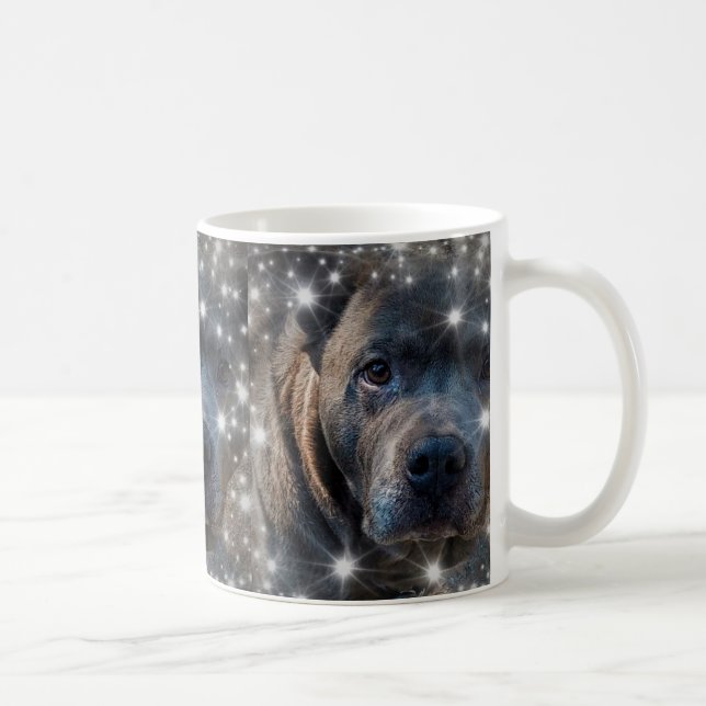 Caneca De Café Adicione a sua foto de Pet / cachorro Pitbull (Direita)