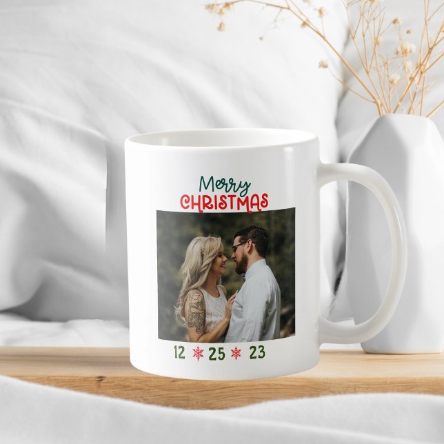 Caneca De Café Adicione a sua fotografia Feliz Natal (Criador carregado)