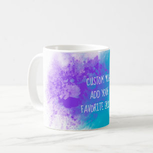 Caneca De Café adicione a sua própria citação turquesa cor d'água