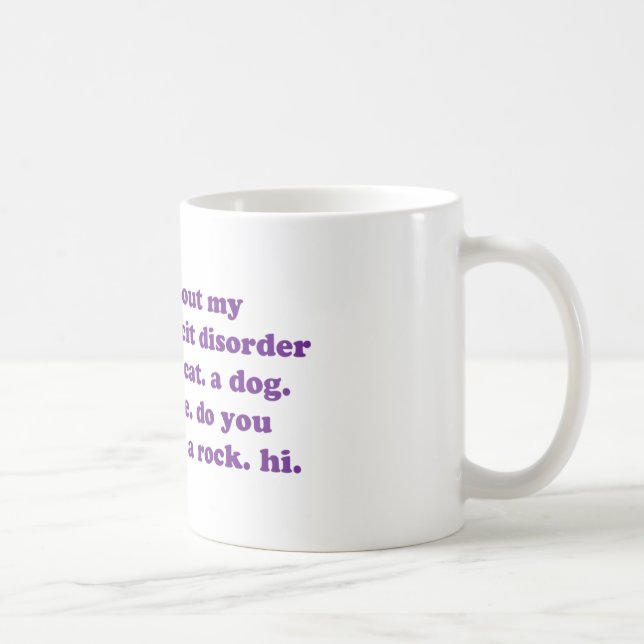 Caneca De Café ADICIONE citações engraçadas de ADHD - roxo (Direita)