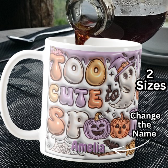 Caneca De Café Adicione Nome Muito Bonito Para Spook 3D Efeito Ha (Criador carregado)