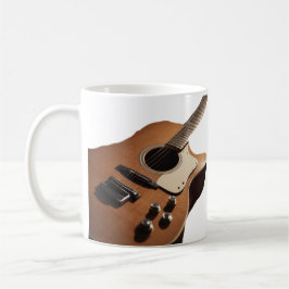 Caneca De Café Adicione o nome do texto guitarra acústica castanh