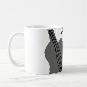 Caneca De Café Adicione o nome do texto guitarra acústica castanh
