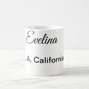 Caneca De Café Adicione o seu nome texto simples lugar cidade cus