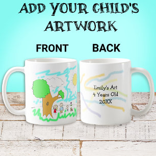 Caneca De Café Adicione o Trabalho de arte do seu Filho a isto