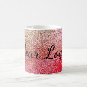 Caneca De Café adicione seu logotipo site rosa verde dourado simp