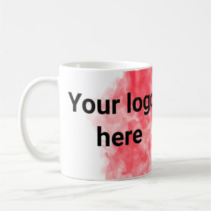 Caneca De Café Adicione seu logotipo texto personalizado aquarela
