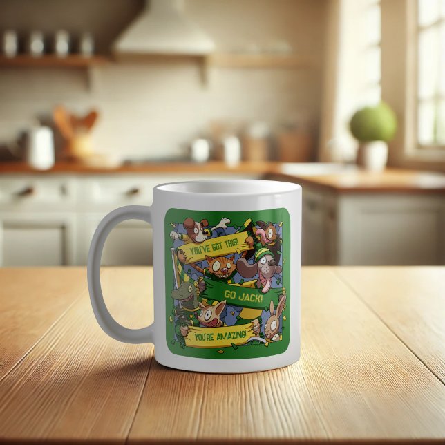 Caneca De Café Adicione seu nome Cartografia de Ventiladores de A (Criador carregado)