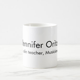 Caneca De Café Adicione seu nome texto professor de música de vio