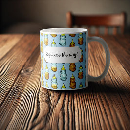Caneca De Café Adicione Seu Próprio Texto Fofo Mel Bear Padrão