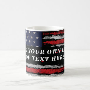 Caneca De Café Adicione seu próprio texto no sinalizador america