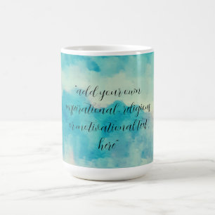 Caneca De Café Adicione Seu Texto Aquarela Belos Céus Azuis