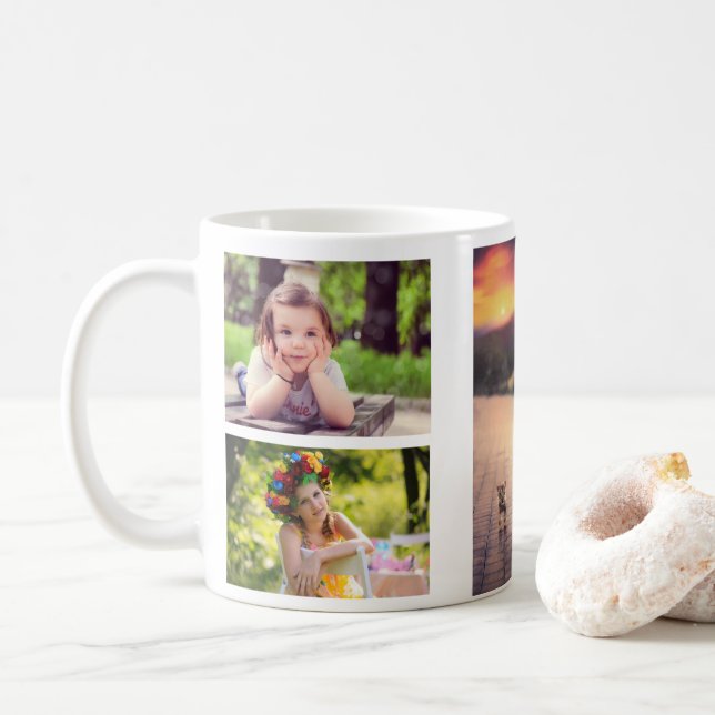 Caneca De Café Adicione Sua Própria Coffee Collage Coffee Mug (Com Donut)