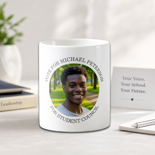 Caneca De Café Adicione Sua Própria Foto e Título da Campanha Ele