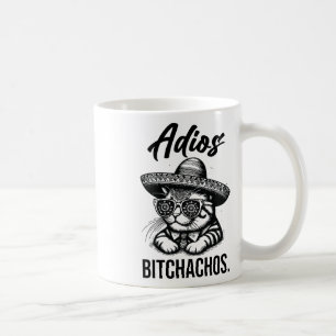 Caneca De Café Adios Achos Cat Em Sombrero Engraçado Anúncio Espa