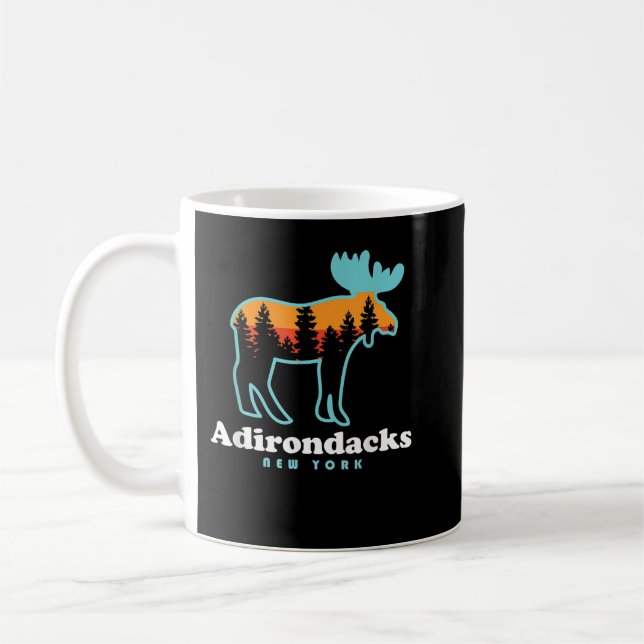Caneca De Café Adirondacks NY Moose Adirondacks Nova York Caminha (Esquerda)