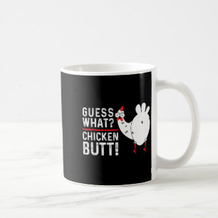 Caneca De Café Adivinhação Engraçada_ Bunda de Frango! Design Grá