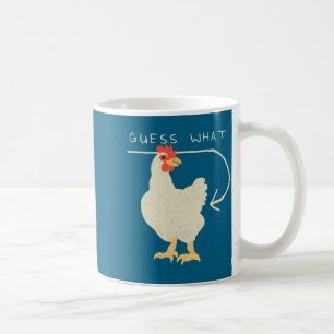 Caneca De Café Adivinhe O Que Bunda De Galinha Engraçado Feliz