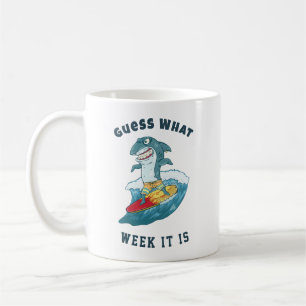 Caneca De Café Adivinhem Que Semana É Engraçado Vintage A Tubarõe
