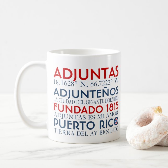 Caneca De Café Adjuntas, Puerto Rico (Com Donut)