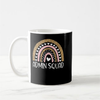 Caneca De Café Admin Squad Administrator Rainbow Teacher Back To