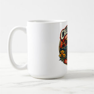 Caneca De Café Admissão Vintage Califórnia Dia do Urso & Papoula