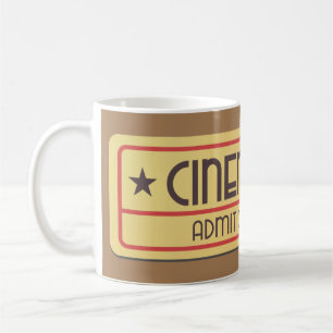 Caneca De Café Admitir Tíquete de Cinema de Um Vintage Movie